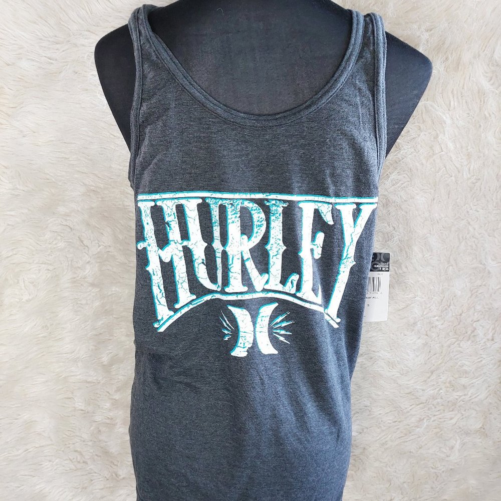 Hurley Tank Top Mens Hopesfall Gray Sleeveless Graphic Tee Size S